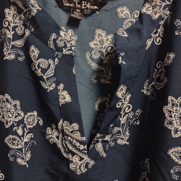 Time to Bloom 3x Blue Whit Paisley Print Dress - Picture 6 of 11